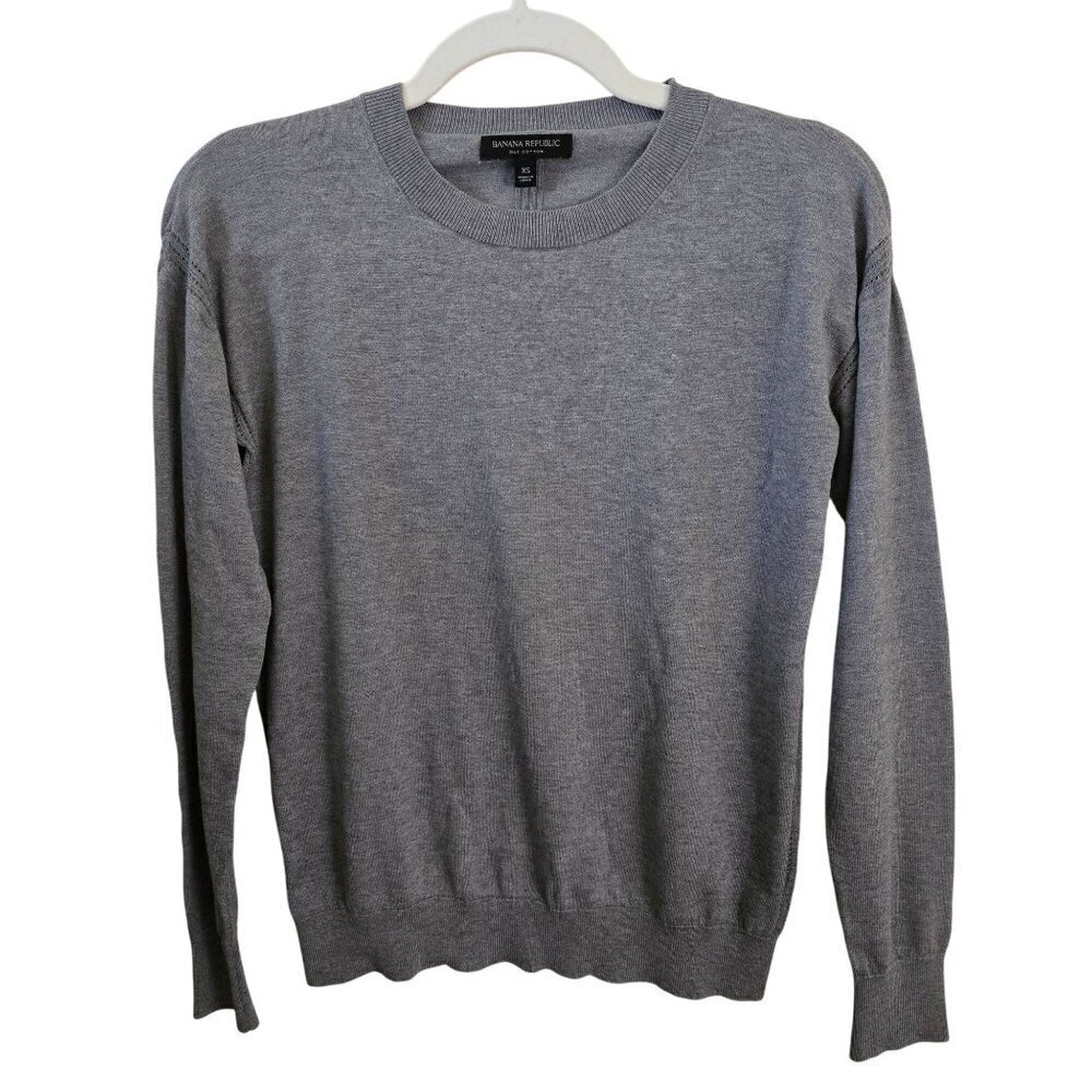 Banana Republic Silk Cotton Lightweight Closet Staple All Season Sweater Size XS